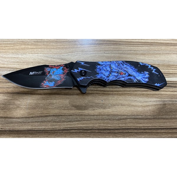 MTECH 4-34-1 mavi kurt desenli Çakı Bıçak